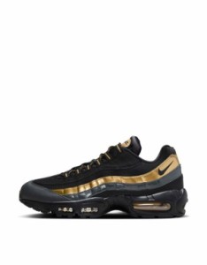 ナイキ メンズ スニーカー シューズ Nike Air Max 95 Premium sneakers in black and gold Black