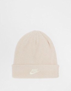 ナイキ レディース 帽子 アクセサリー Nike Peak beanie in gold beige BEIGE