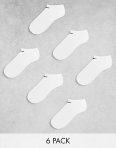 ナイキ レディース 靴下 アンダーウェア Nike Everyday Cushioned 6 pack sneaker socks in white WHITE