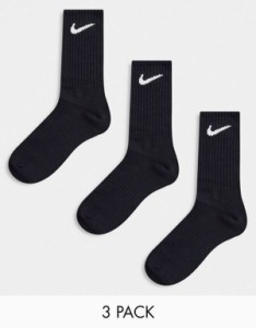 ナイキ レディース 靴下 アンダーウェア Nike Everyday Lightweight 3 pack socks in black Black