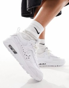 ナイキ レディース スニーカー シューズ Nike Air Max 90 Futrura sneakers in white with metallic detail WHITE