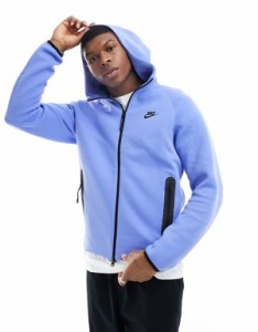 ナイキ メンズ パーカー・スウェット アウター Nike Tech Fleece zip up hoodie in blue MID BLUE