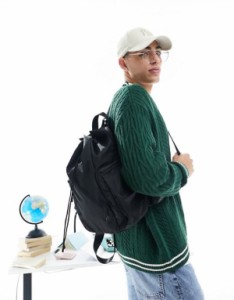 エイソス メンズ バックパック・リュックサック バッグ ASOS DESIGN nylon backpack in black Black