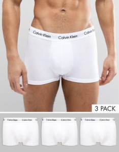 カルバンクライン メンズ 靴下 アンダーウェア Calvin Klein Cotton Stretch 3 pack low rise boxer briefs in white White