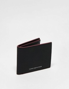 トミー ヒルフィガー メンズ 財布 アクセサリー Tommy Hilfiger leather mini cc wallet in black Black