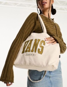 バンズ レディース トートバッグ バッグ Vans Campus tote bag in cream CREAM