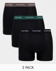 カルバンクライン メンズ トランクス アンダーウェア Calvin Klein ASOS Exclusive 3 pack trunks in black Black