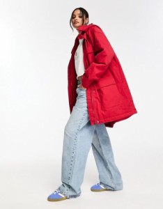 エイソス レディース コート アウター ASOS DESIGN hero four pocket parka in red Red