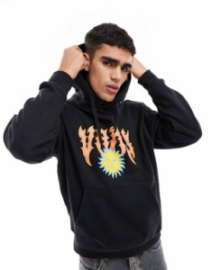 バンズ メンズ パーカー・スウェット アウター Vans hoodie with graphic print in black Black