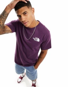 ノースフェイス メンズ Tシャツ トップス The North Face NSE Box logo T-shirt in purple PURPLE