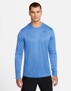 ナイキ メンズ Tシャツ トップス Nike Dri-FIT long sleeve T-shirt in blue MBLUE