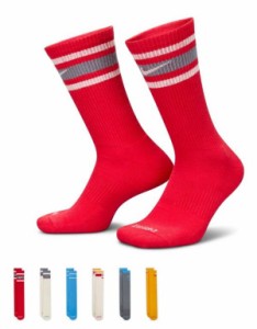 ナイキ メンズ 靴下 アンダーウェア Nike Everyday Plus Cushioned 6 pack crew socks in multi Multi