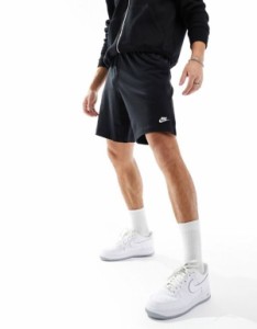 ナイキ メンズ ハーフパンツ・ショーツ ボトムス Nike Club knit shorts in black Black