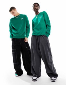 ナイキ レディース パーカー・スウェット アウター Nike Club Unisex sweatshirt in green WHITE