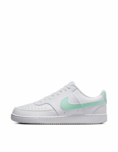 ナイキ メンズ スニーカー シューズ Nike Court Vision Low sneakers in white and mint WHITE