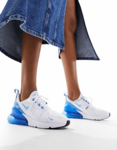 ナイキ レディース スニーカー シューズ Nike Air Max 270 Sneakers in white and blue WHITE