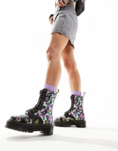 ドクターマーチン レディース ブーツ・レインブーツ シューズ Dr Martens Sinclair platform boots in floral print leather Black