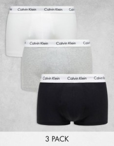 カルバンクライン メンズ ブリーフパンツ アンダーウェア Calvin Klein low rise trunks 3 pack in cotton stretch Multi