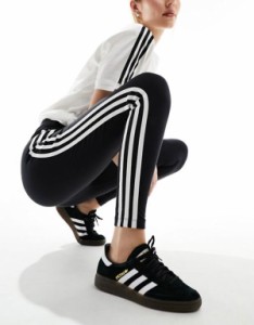 アディダス レディース レギンス ボトムス adidas Originals 3 stripe leggings in black Black