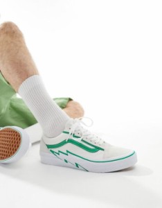 バンズ メンズ スニーカー シューズ Vans Old Skool Bolt sneakers in green & white GREEN