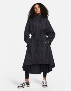 ナイキ レディース ジャケット・ブルゾン アウター Nike oversized trench jacket in black Black