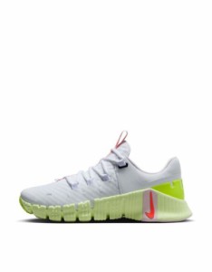 ナイキ レディース スニーカー シューズ Nike Training Metcon 5 unisex sneakers in white, volt and pink WHITE