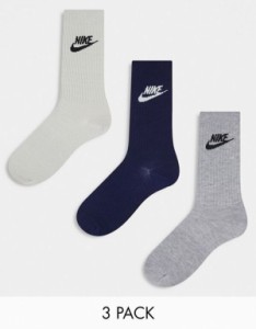 ナイキ メンズ 靴下 アンダーウェア Nike Everyday Essential 3 pack ankle socks in multi Multi