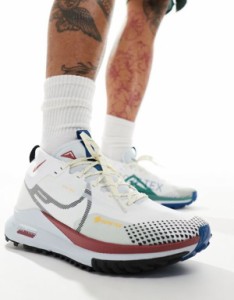 ナイキ メンズ スニーカー シューズ Nike Running React Pegasus Trail 4 Gore-Tex sneakers in white and red WHITE