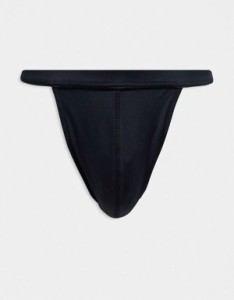 エイソス メンズ ハーフパンツ・ショーツ 水着 ASOS DESIGN swim thong in black Black