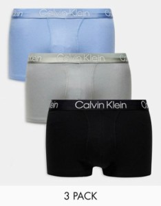 カルバンクライン メンズ トランクス アンダーウェア Calvin Klein modern structure cotton briefs 3 pack in multi Multi