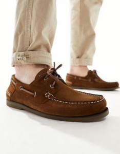 トミー ヒルフィガー メンズ デッキシューズ シューズ Tommy Hilfiger core suede boat shoes in brown brown