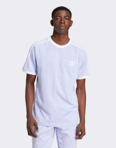 アディダス メンズ Tシャツ トップス adidas Adicolor Classics 3-stripe t-shirt in lilac LILAC