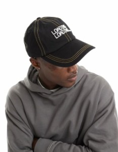 エイソス メンズ 帽子 アクセサリー ASOS DESIGN soft baseball cap with contrast stitch and embroidery in black Black