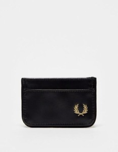 フレッドペリー メンズ 財布 アクセサリー Fred Perry coated polyester card holder in black Black