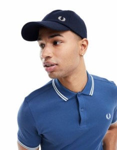 フレッドペリー メンズ 帽子 アクセサリー Fred Perry classic pique cap in navy NAVY