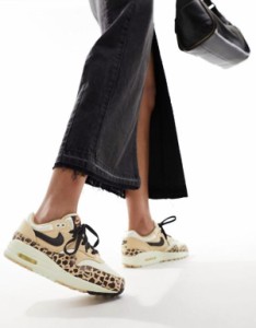 ナイキ レディース スニーカー シューズ Nike Air Max 1 sneakers in leopard print BEIGE