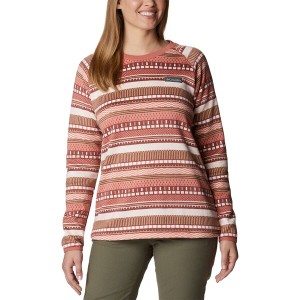 コロンビア レディース ジャケット・ブルゾン アウター Sweater Weather Crew - Women's Dark Coral Apres Stripe Print