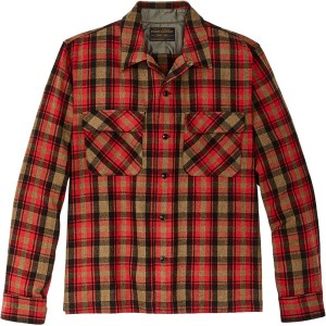 フィルソン メンズ シャツ トップス Buckner Wool Camp Shirt - Men's Red/Dark Earth/Brown