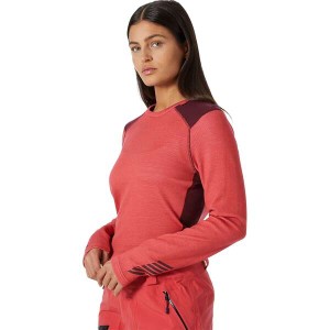 ヘリーハンセン レディース Tシャツ トップス Lifa Merino Midweight Crew Top - Women's Poppy Red