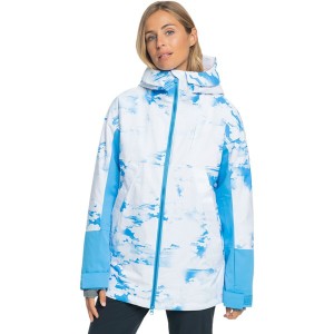 ロキシー レディース ジャケット・ブルゾン アウター Chloe Kim Snow Jacket - Women's Azure Blue Clouds