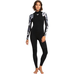 ロキシー レディース 上下セット 水着 3/2mm Elite XT ST Printed Chest-Zip GBS Wetsuit - Women's True Black Black Flowers