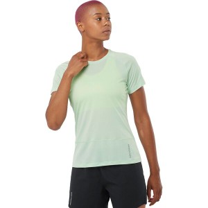 サロモン レディース Tシャツ トップス Cross Run Short-Sleeve T-Shirt - Women's Aqua Foam
