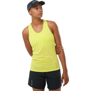 サロモン レディース Tシャツ トップス Cross Run Tank - Women's Sulphur Spring