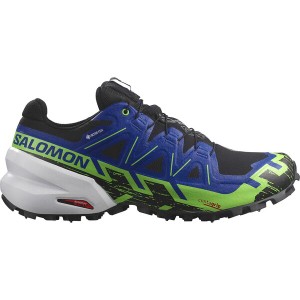 サロモン メンズ スニーカー シューズ Spikecross 6 GTX Trail Running Shoe Black/Surf The Web/Green Gecko