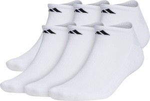アディダス メンズ 靴下 アンダーウェア adidas Men's Athletic Cushioned No Show Socks - 6 Pack White