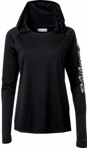 コロンビア レディース シャツ トップス Columbia Women's PFG Tidal Tee Hoodie Black/Cirrus