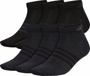 アディダス メンズ 靴下 アンダーウェア adidas Men's Superlite II Low Cut Socks - 6 Pack Black/Onix 2