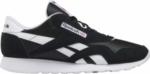 リーボック メンズ スニーカー シューズ Reebok Men's Classic Nylon Shoes Black/White/White