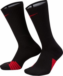 ナイキ メンズ 靴下 アンダーウェア Nike Elite Basketball Crew Socks Black/University Red