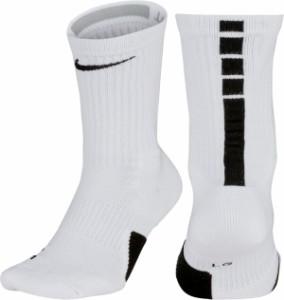 ナイキ メンズ 靴下 アンダーウェア Nike Elite Basketball Crew Socks White/Black